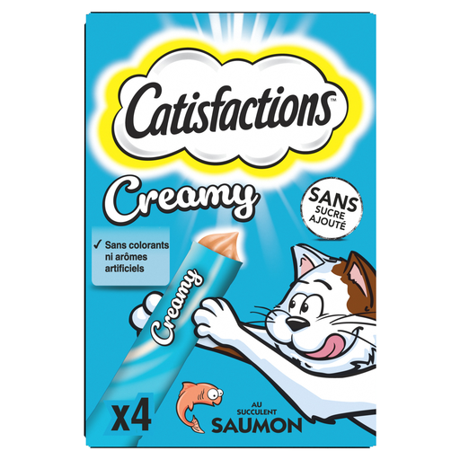 [4008429151224] CATISFACTIONS Cat Treats Creamy Snack Salmon 4x10g