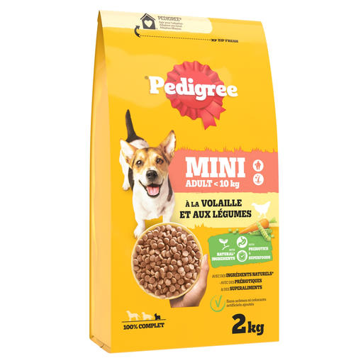 [4008429161988] PEDIGREE Croquettes à la volaille et aux légumes pour petit chien adulte 2 kg