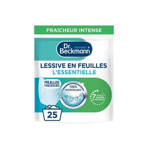 [4008455576619] DR BECKMANN Feuilles Magiques Lessive en feuilles L'essentielle Fraîcheur intense 25 feuilles