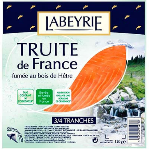 [3033610054719] LABEYRIE French Smoked Trout 3/4 Slices 120 g