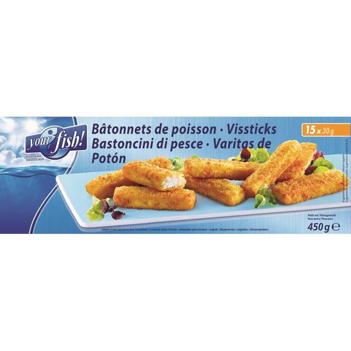 [4014760003092] 15 Breaded Fish Sticks 450 g