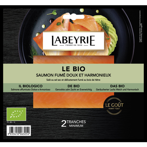 [3033610063254] LABEYRIE Salmón ahumado bio Atlántico 2 lonchas 75 g