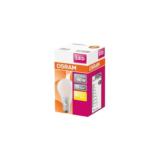 [4058075112506] OSRAM LED Standard Frosted Glass Bulb 7W=60W E27 Warm le cubi