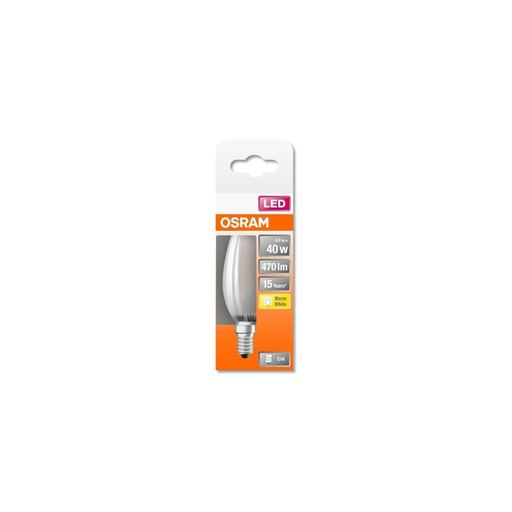 [4058075436503] OSRAM Ampoule LED Flamme verre dépoli 4W E14 Blanc chaud