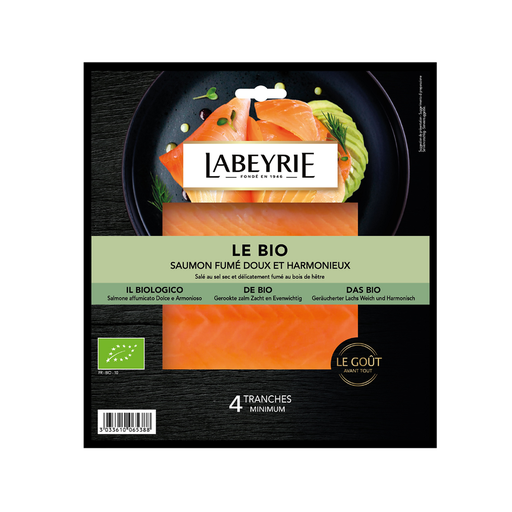 [3033610065388] LABEYRIE Salmão Atlântico fumado bio gourmet 4 fatias 120 g