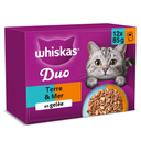 WHISKAS Pâtée Pour Chat Adulte Duo Terre & Mer 12x85g