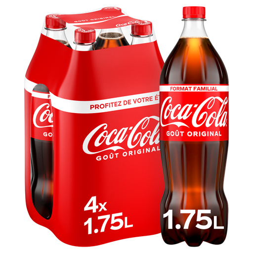 [5000112635003] COCA-COLA Carbonated soft drink with plant extracts original taste 4 bottles of 1.75 L