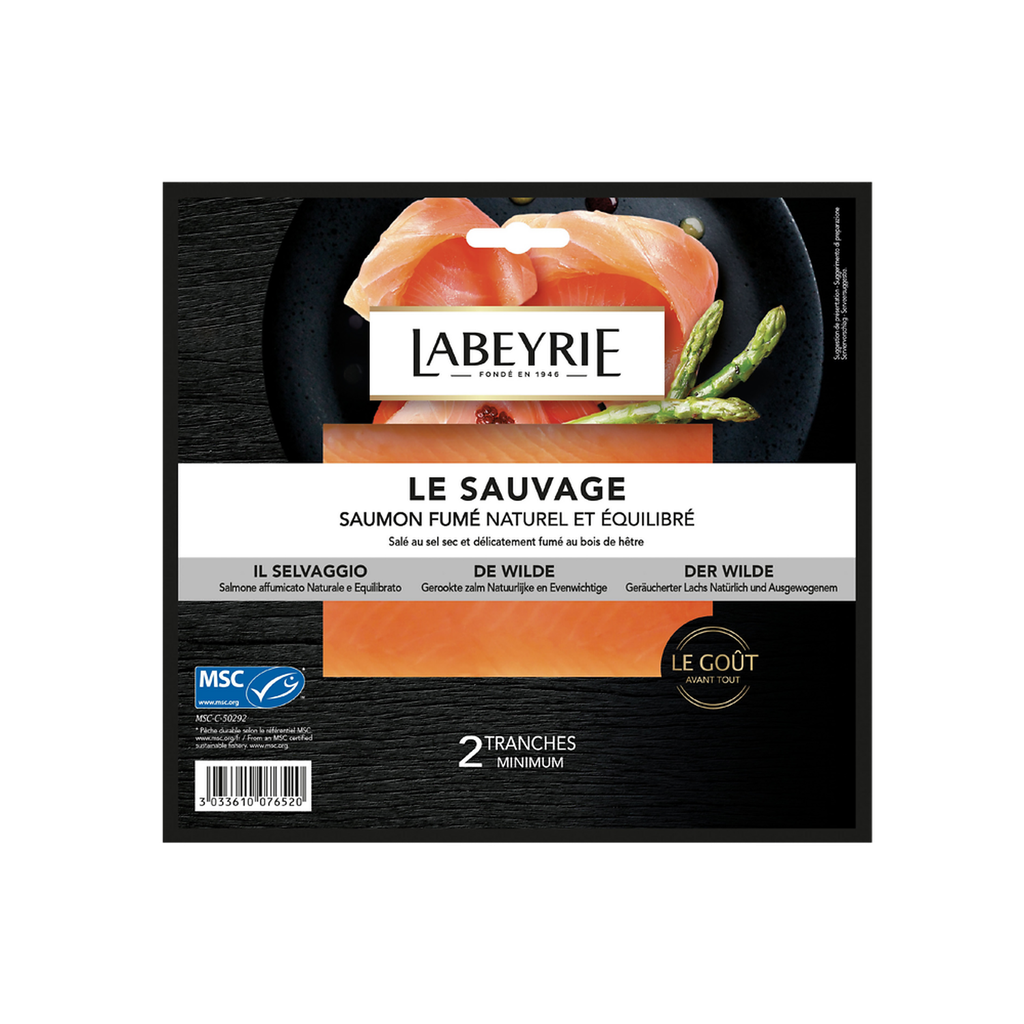 LABEYRIE Saumon atlantique fumé au bois de hêtre 4 tranches 130 g