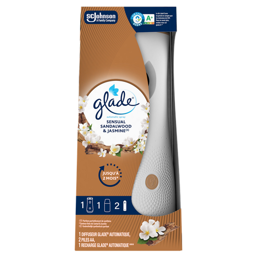 [5000204287974] GLADE Automatic Spray Sensual Sandalwood & Jasmine, difusor automático + recarga 269 ml