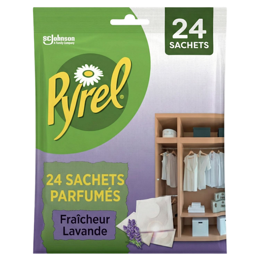 [5000204305449] PYREL Saquetas perfumadas frescura lavanda com óleo essencial de lavandin x24