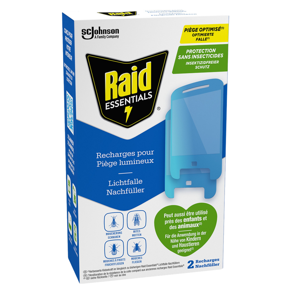 RAID Light Trap Refill Attracts and Traps Insects x2