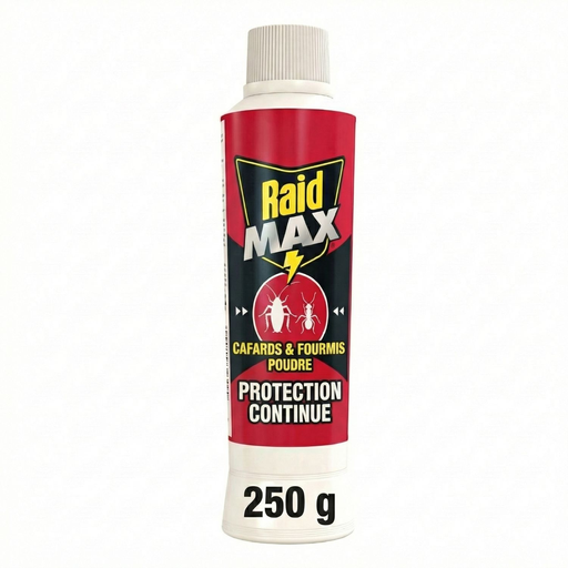 [5000204343090] RAID Max Pó anti-baratas e formigas 250 g