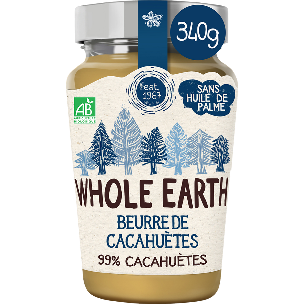 WHOLE EARTH Smooth Organic Peanut Butter No Added Sugar 340 g