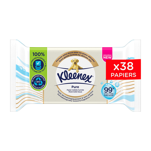 [5029053582214] KLEENEX Papel Higiénico Húmido Pure Peles Sensíveis saqueta de 38 folhas