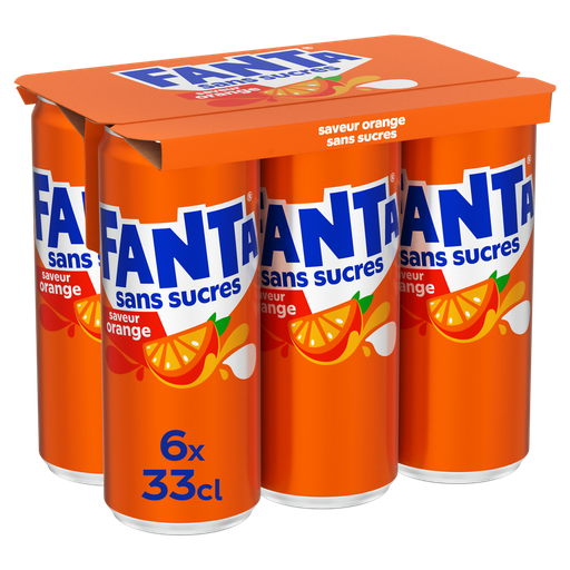 [5449000153654] FANTA Bebida gaseosa sabor laranja sem açúcares 6 x 33 cl