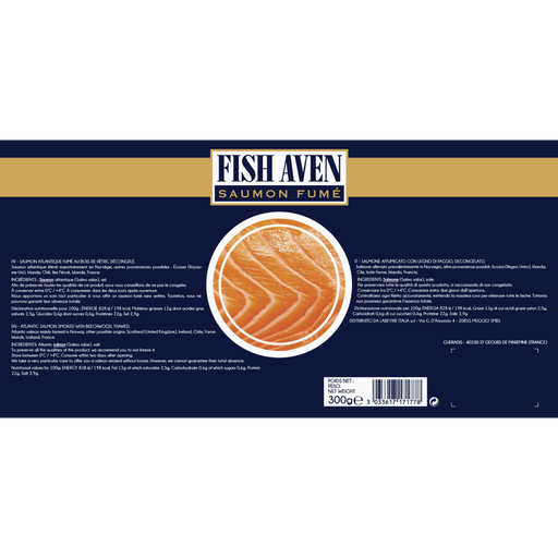[3033617171778] LABEYRIE Smoked salmon beechwood smoked Fish Aven 300 g