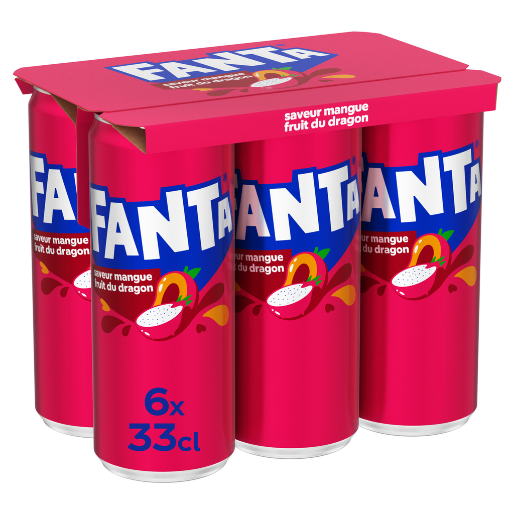 FANTA Mango and Dragon Fruit Flavoured Carbonated Drink 6 x 33 cl