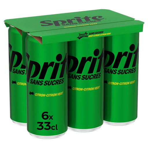 [5449000317698] SPRITE Boisson gazeuse aux arômes naturels de citron et citron vert sans sucres 6 x 33 cl