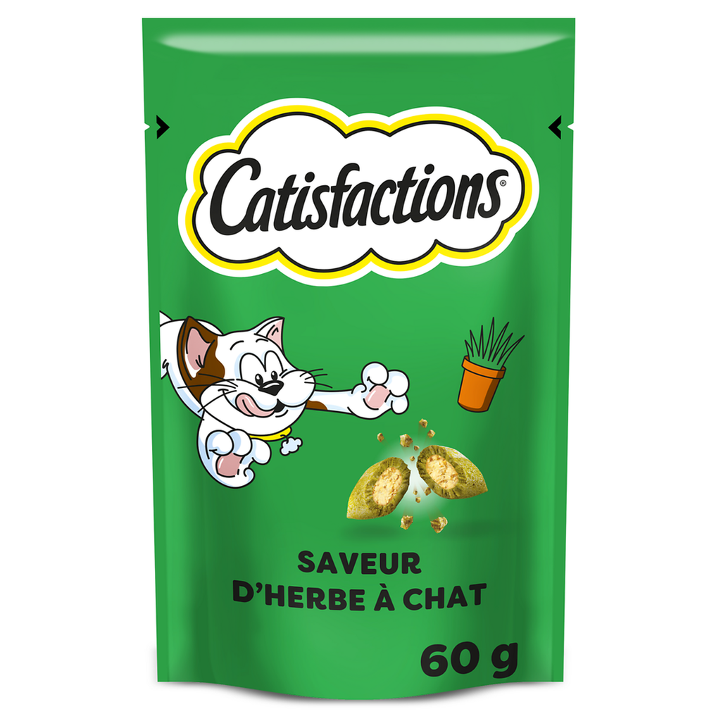 Catisfactions Friandises Pour Chat Adulte Herbe À Chat 60G