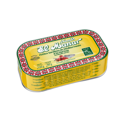 [6194029103522] EL MANAR Mediterranean small sardines with harissa 125 g