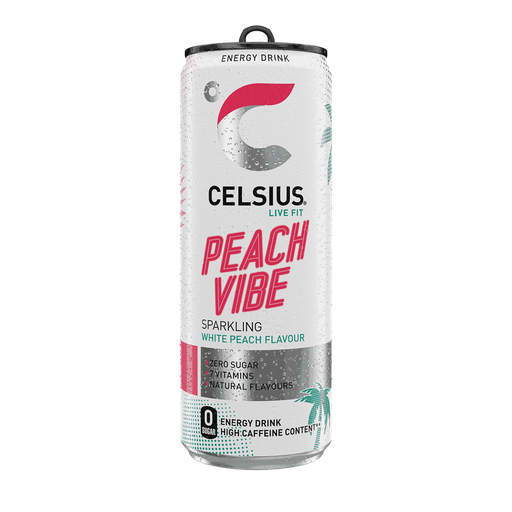 [6430056289731] CELSIUS Boisson énergisante pétillante saveur pêche blanche 0.355 L
