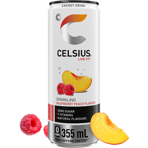 [6430056289779] CELSIUS Summer Vibe Sparkling Energy Drink Peach Raspberry 0.355 L