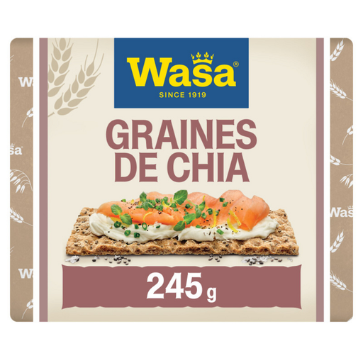 [7300400483063] WASA Sensation Crispy Bread with Chia Seeds and a touch of salt 245 g