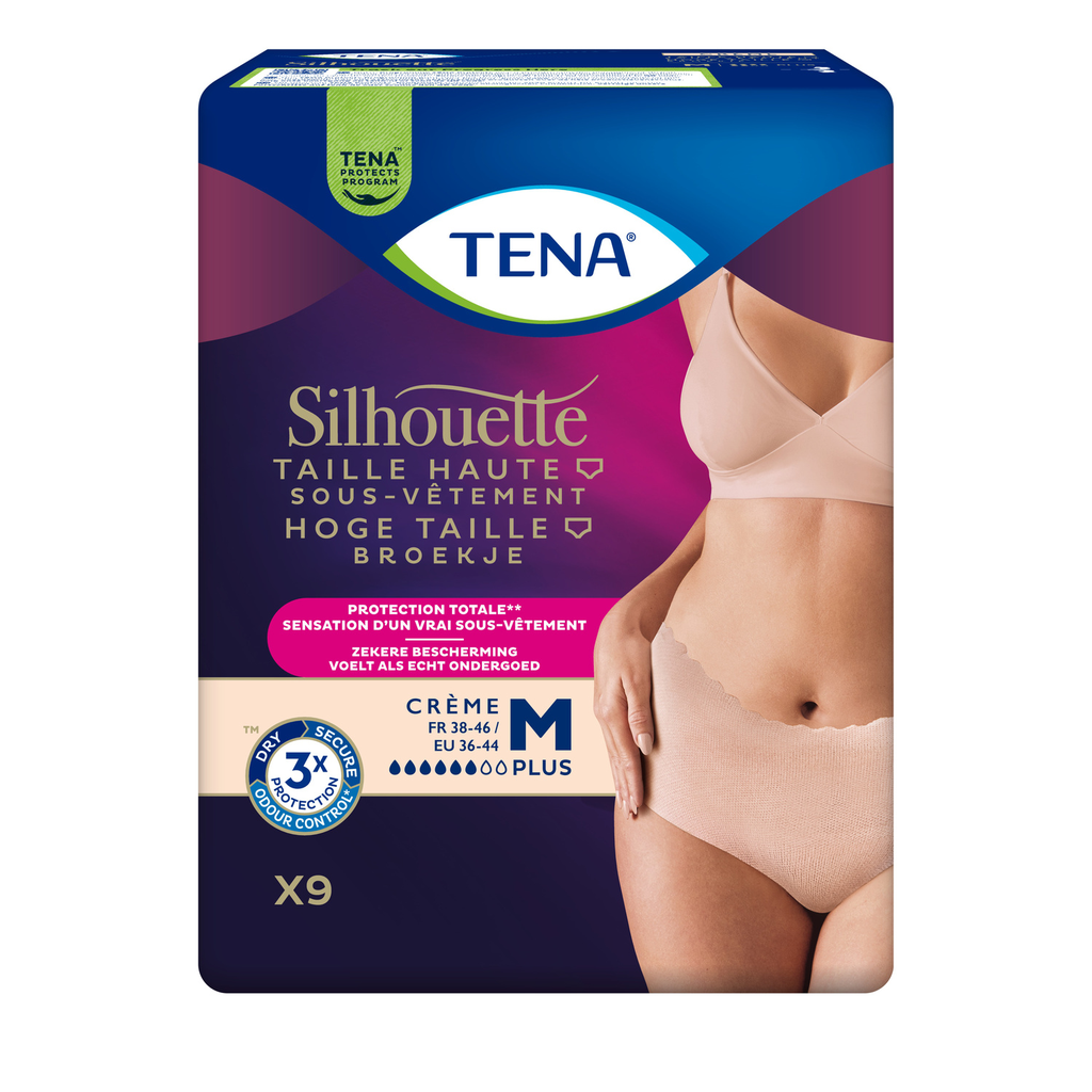 TENA Silhouette High Waist Protective Underwear Cream M x9
