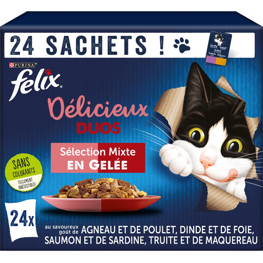 [7613287328175] FELIX Comida Húmeda Gato Adulto Gelatina Selección Carnes 24 x 85 g