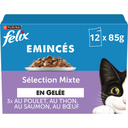 FELIX Comida Húmeda Gato Adulto Trocitos Pollo Atún Salmón 12x85g