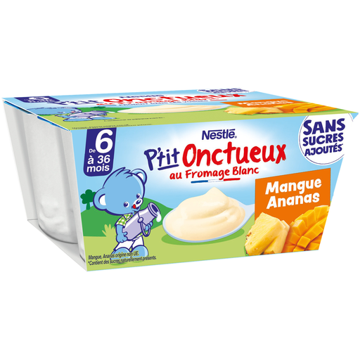 [7613287930491] NESTLE Petit Onctueux Dairy Dessert white cheese mango pineapple 4x90g