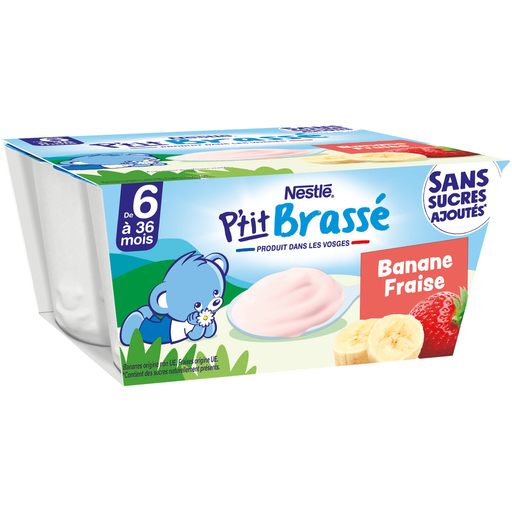 [7613287937148] NESTLE Naturnes Petit Brassé Banana Strawberry 4x100g