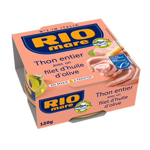 [8004030950047] RIO MARE Whole Tuna MSC with a drizzle of olive oil 120 g