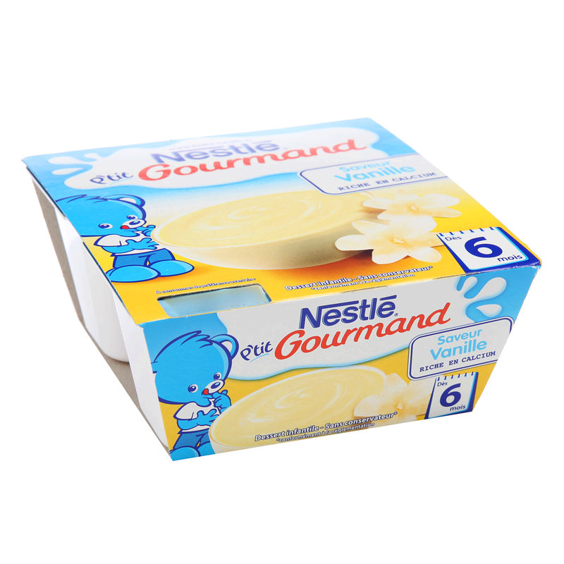 [3033710064427] Nestlé Desserts Bébé 6 Mois Vanille P'Tit Gourmand : Les 4 Pots De 100 G