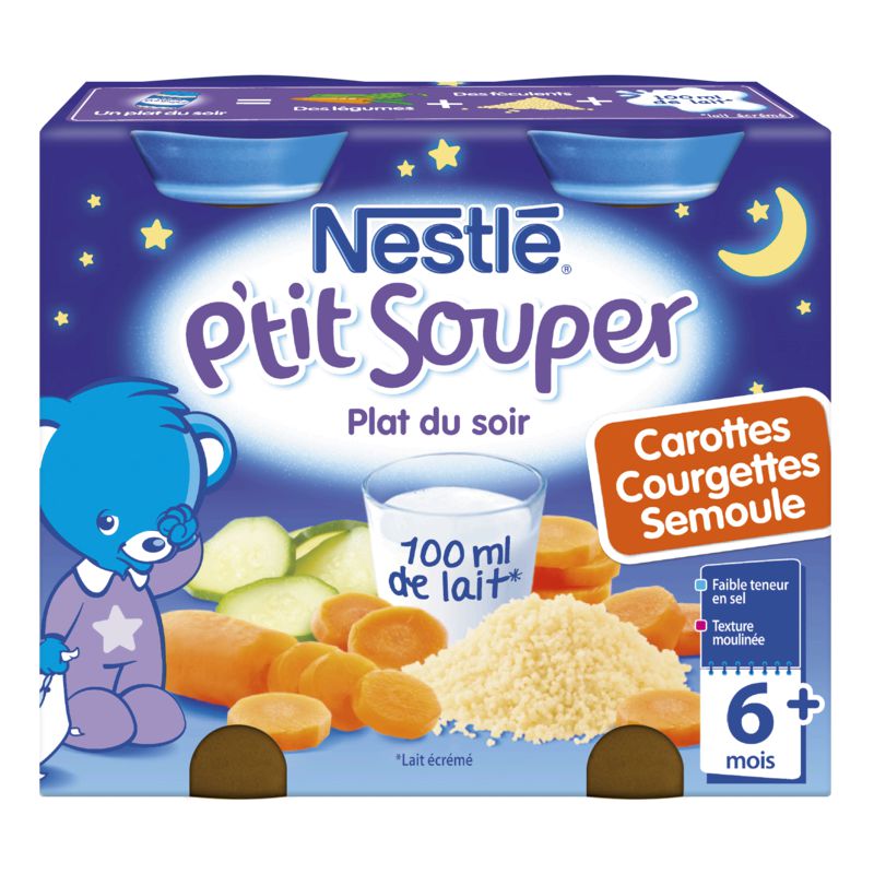 Nestle Pack 2X200G Pot P'Tit Souper Carotte/Coeurgettes