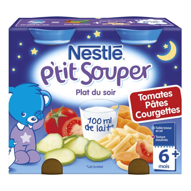 Nestle Pack 2X200G Pot P'Tit Souper Tomate/Coeurgette