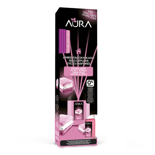 [8436571519641] AURA Ambientador Varetas Linhos Frescos 30 ml