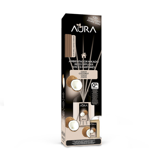 [8436571519658] AURA Ambientador Varetas Coco 30 ml