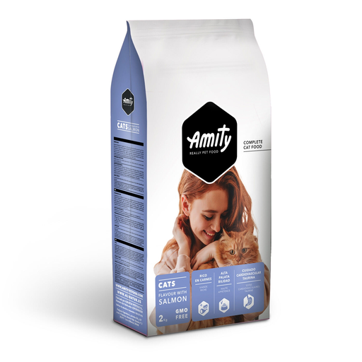 [8436600821431] AMITY Croquettes Pour Chat Adulte Au Saumon 2 kg