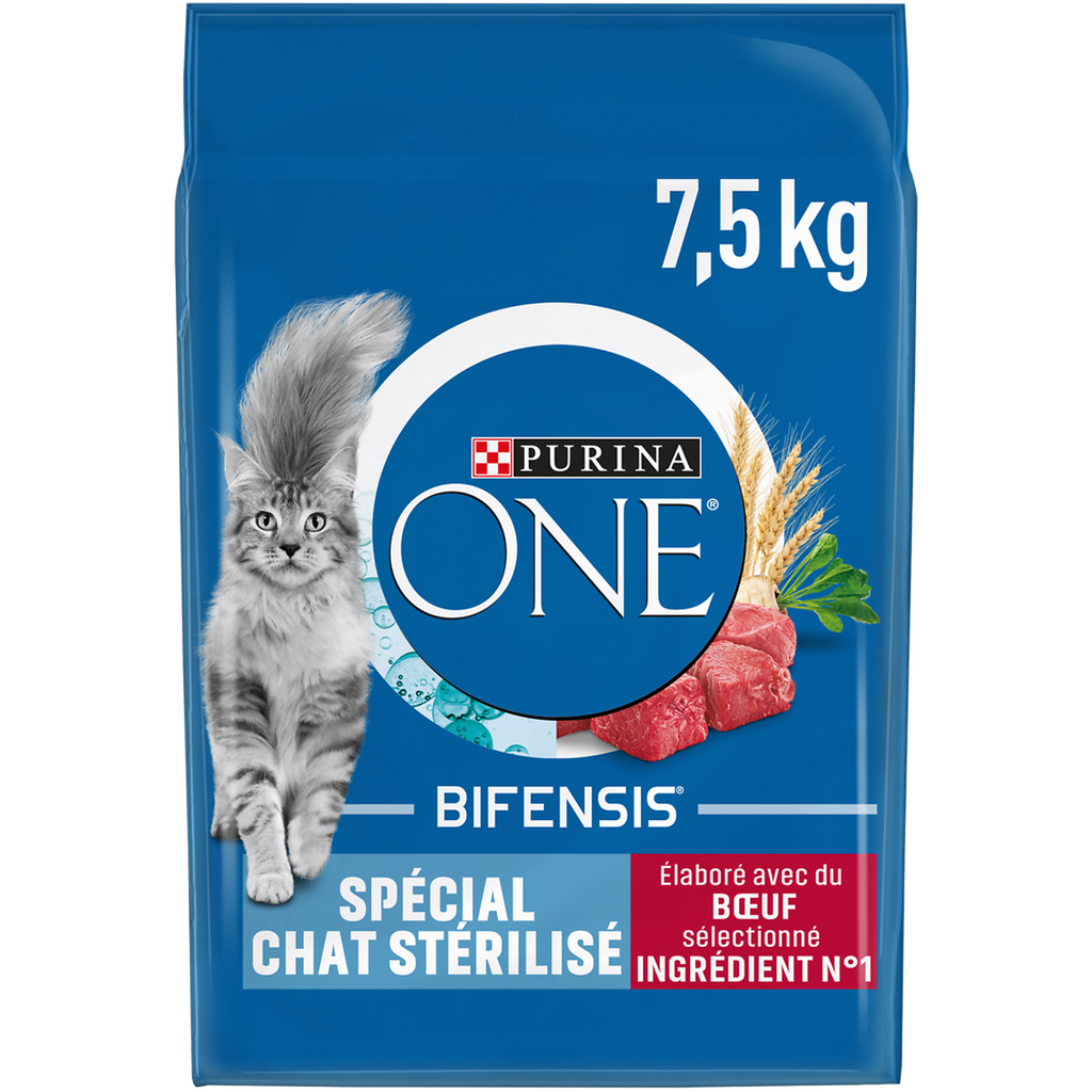PURINA Croquettes pour chat stérilisé bœuf et blé 7,5 kg