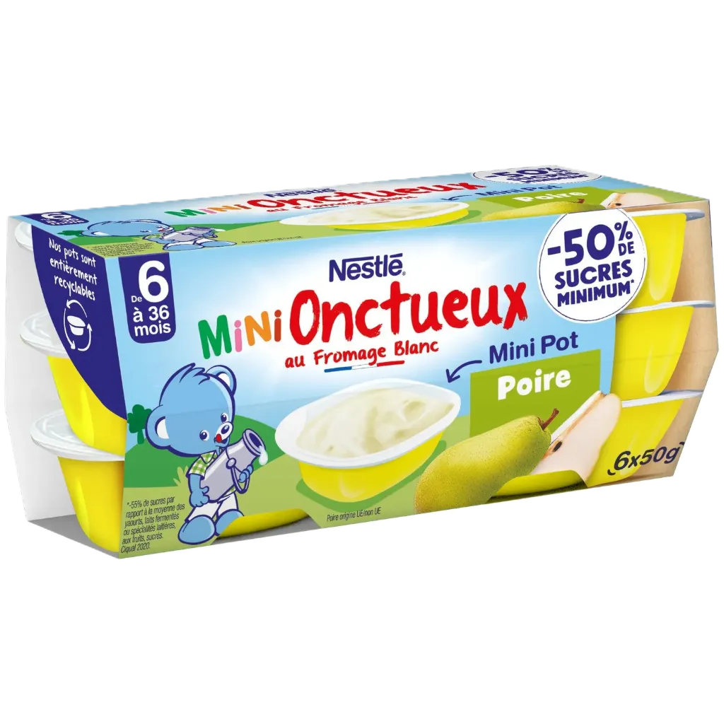 Nestle Dessert Lacté Bébé Dès 6 Mois Poire Croissance P'Tit Onctueux 6 Pots De 50G