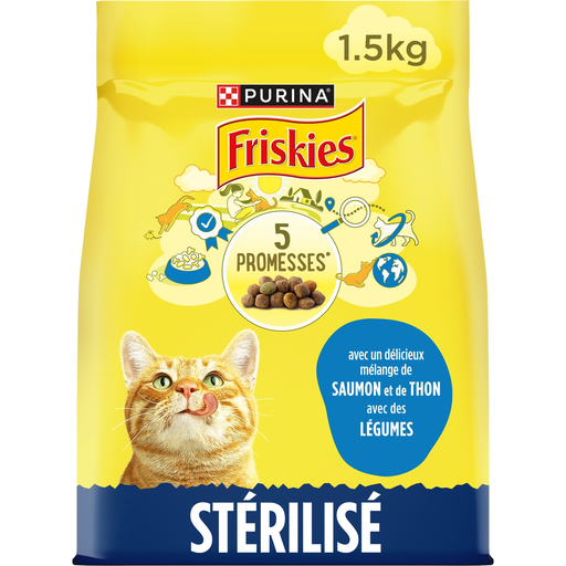 [8445290950109] FRISKIES Salmon Tuna and Vegetables Dry Cat Food for Sterilized Adult Cats 1.5 kg