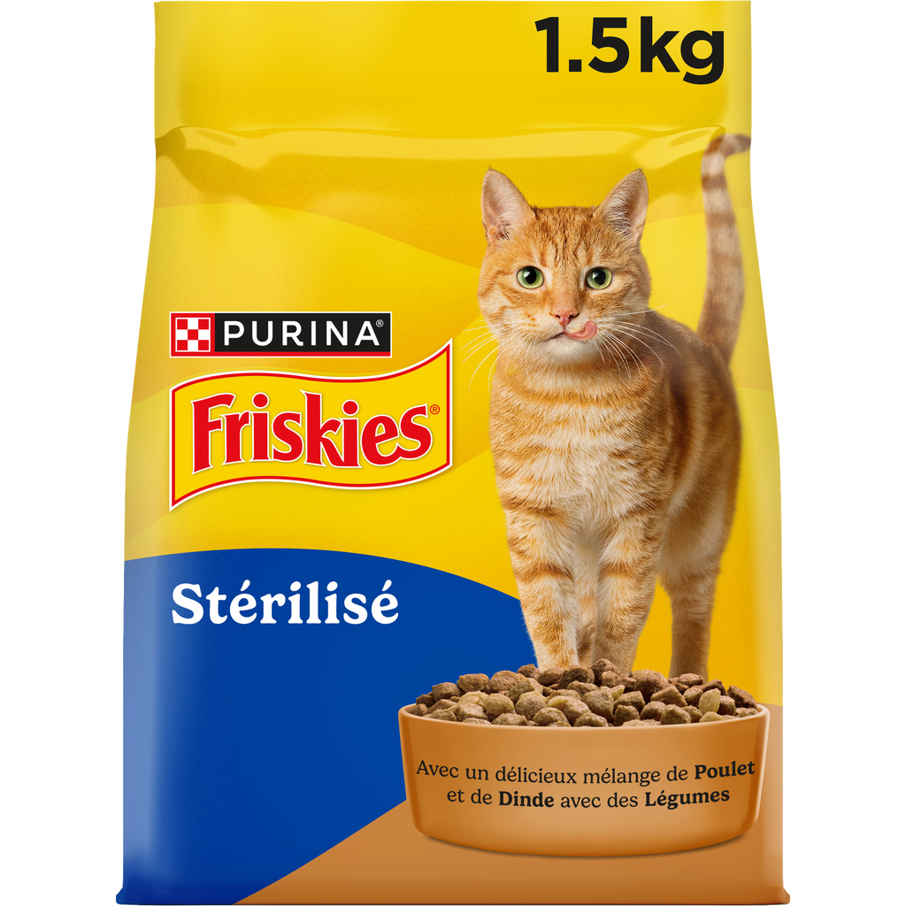FRISKIES Sterilised Cat Food Turkey, Chicken and Vegetables 1.5 kg