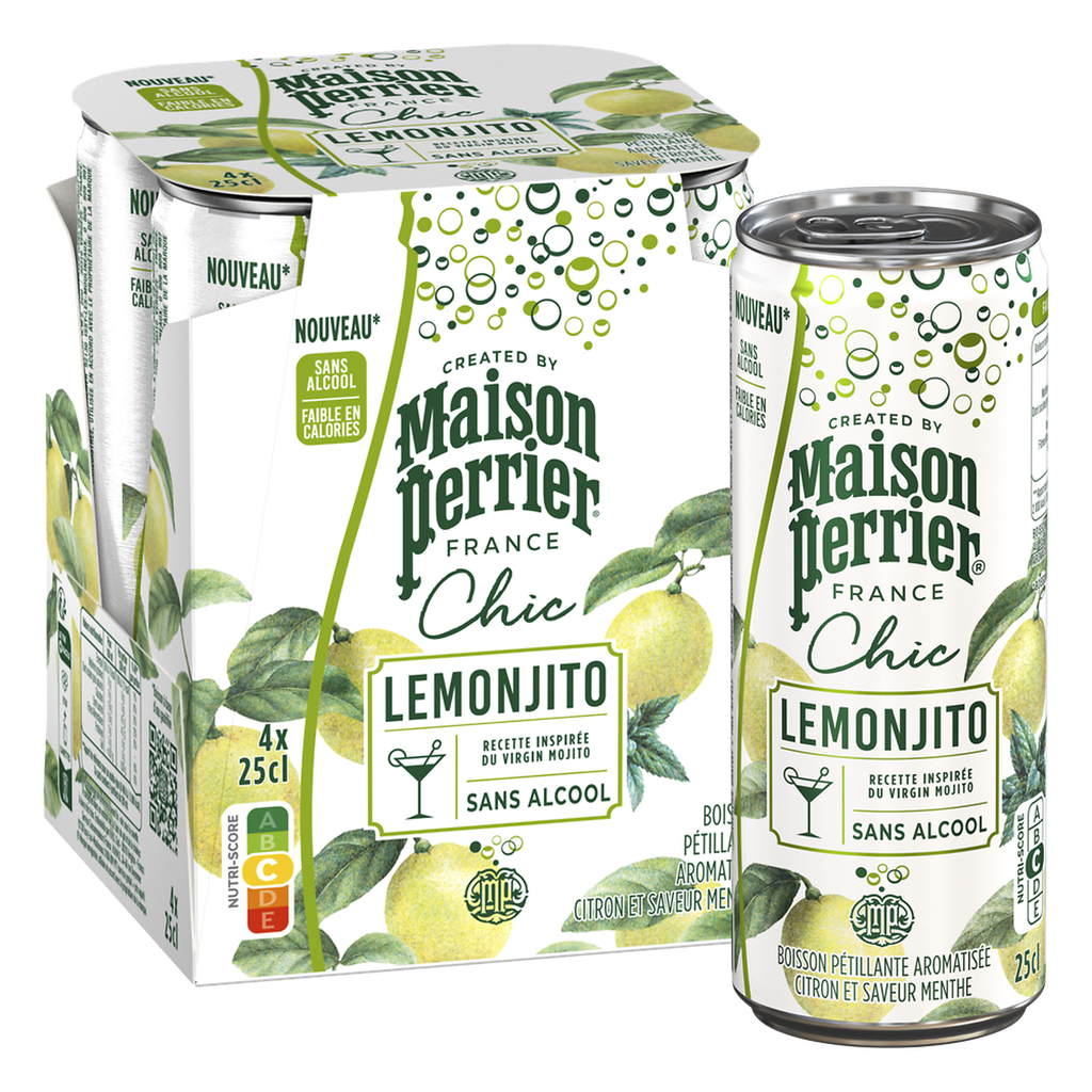 MAISON PERRIER Bebida gaseosa aromatizada Lemonjito Chic 4 x 25 cl