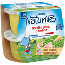 NATURNES Plat bébé du midi Petit pois jambon 2x190g