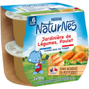 NATURNES Plato para bebé Jardín de verduras y pollo 2x190g