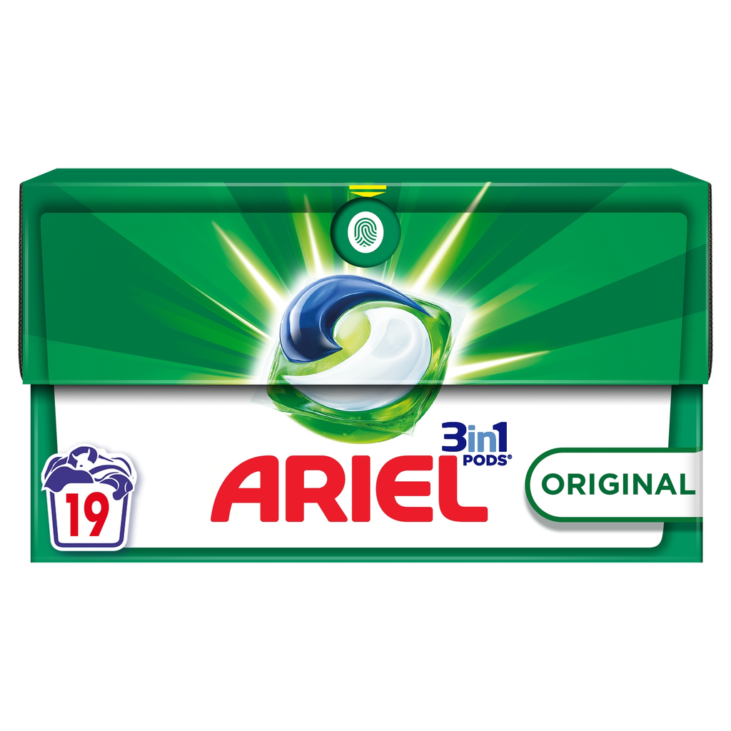 ARIEL Pods Lessive capsules 3 en 1 Original 19 lavages 19 capsules