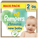 PAMPERS Pañales Bebé Harmonie Talla 2 4-8 kg, pack de 96 unidades