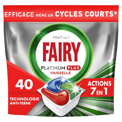 [8700216253796] FAIRY Platinum Plus Dishwasher Capsules Anti-Dull 40 Washes 481 g
