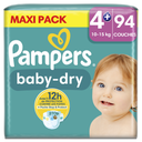 PAMPERS Baby-dry fraldas tamanho 4+ (10-15 kg) 94 unidades